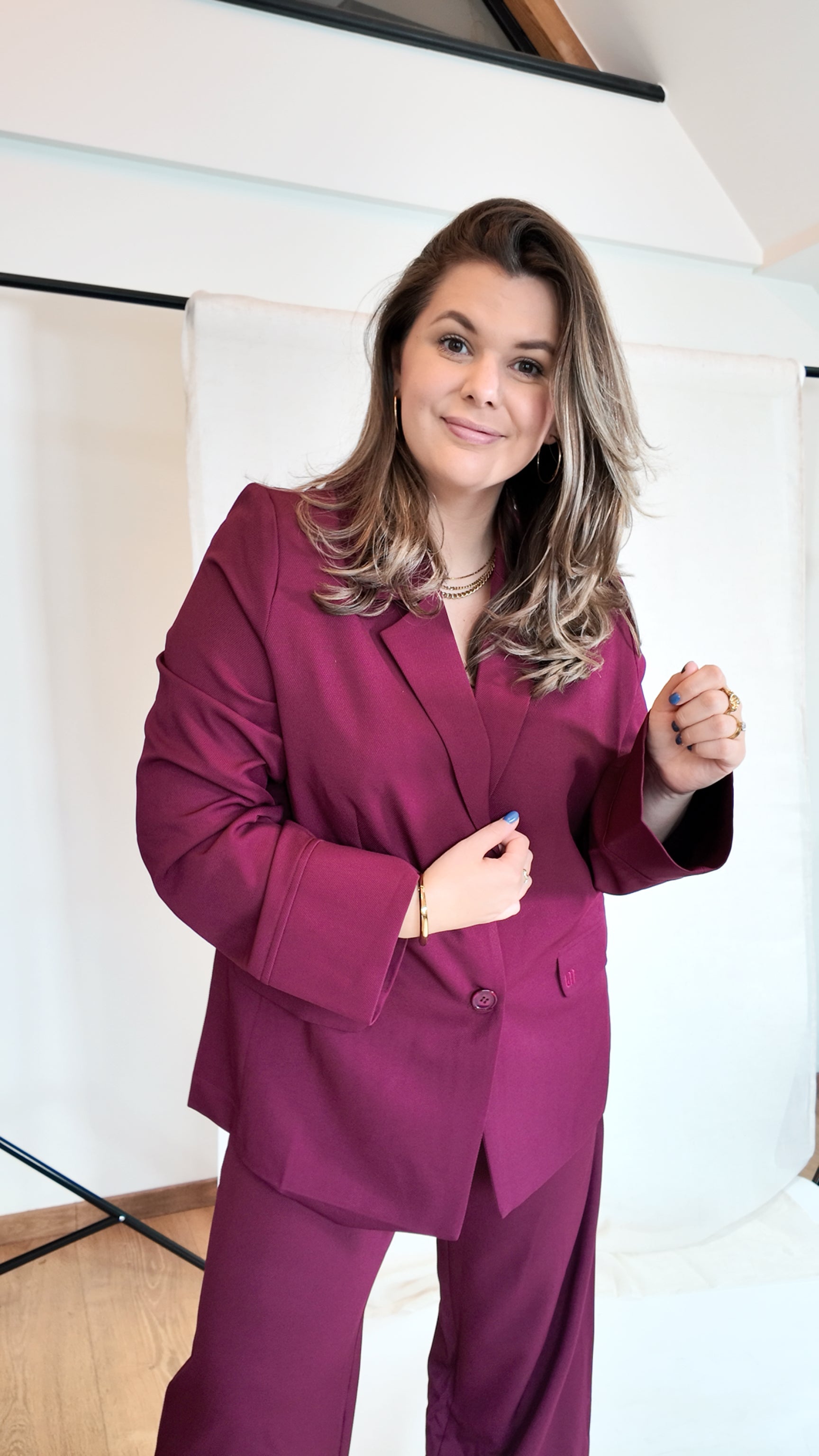 OONA BLAZER - BURGUNDY RED