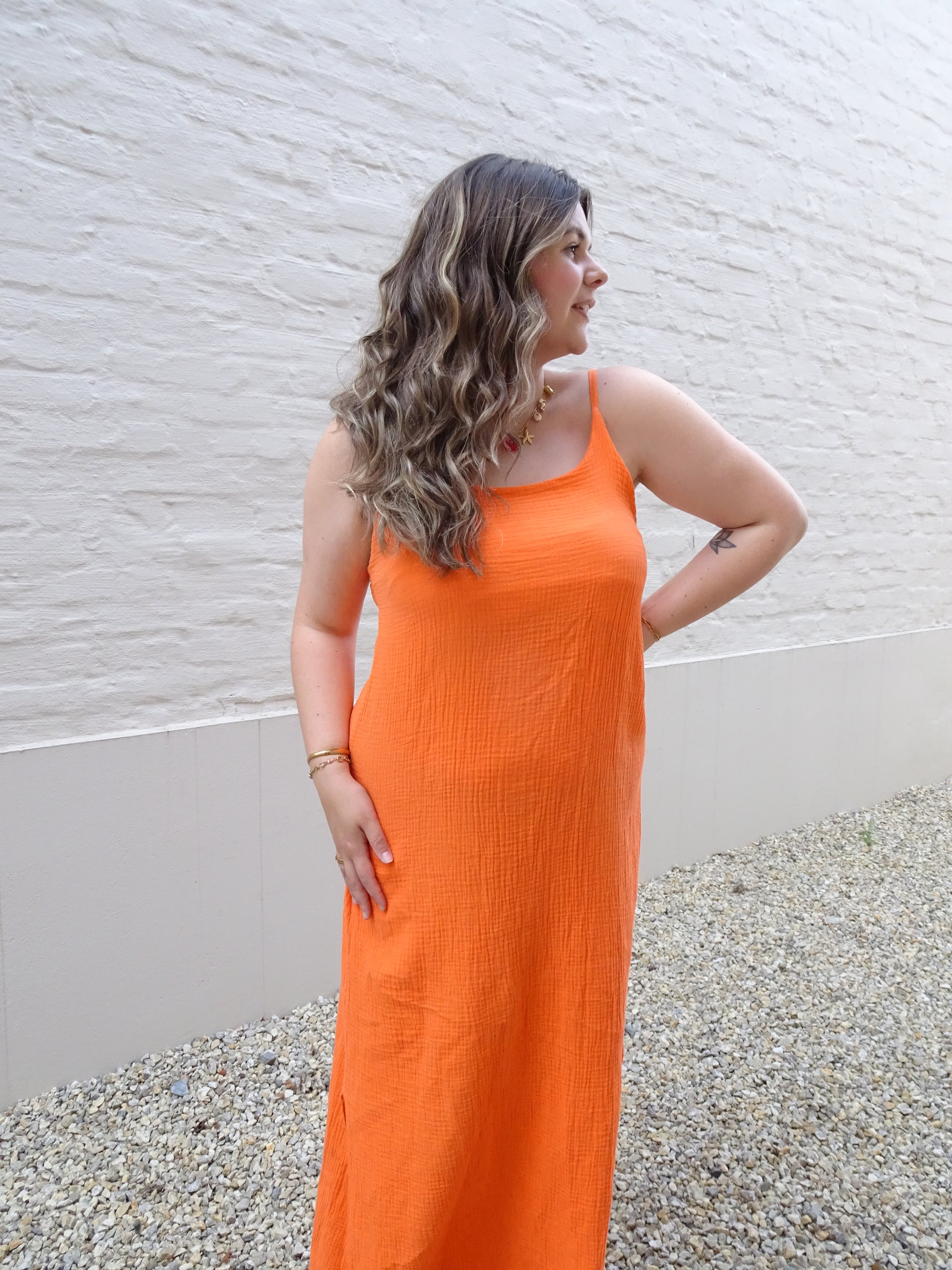 LIA TETRA DRESS - ORANGE