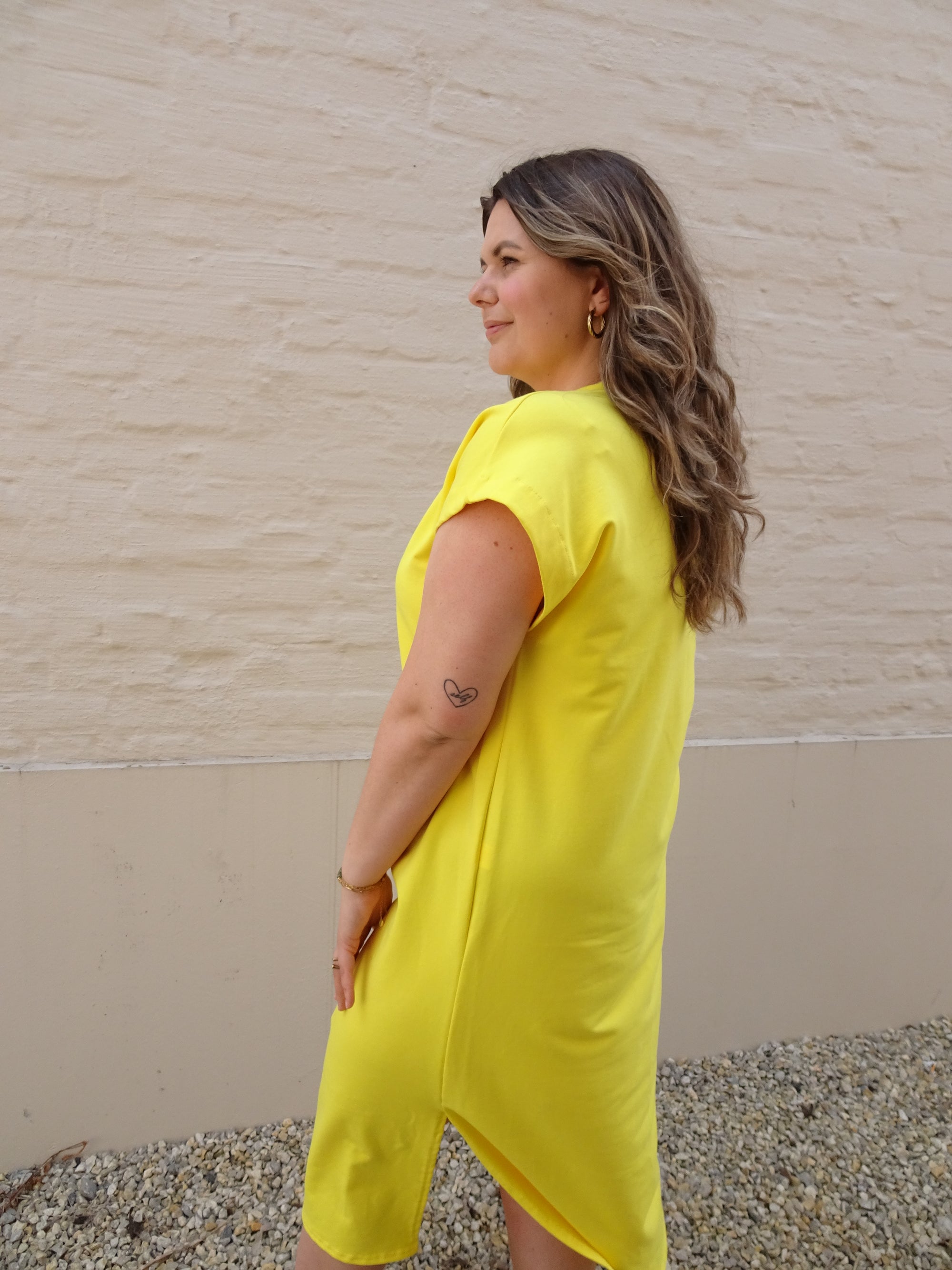 BASIC SHIRT DRESS - YELLOW