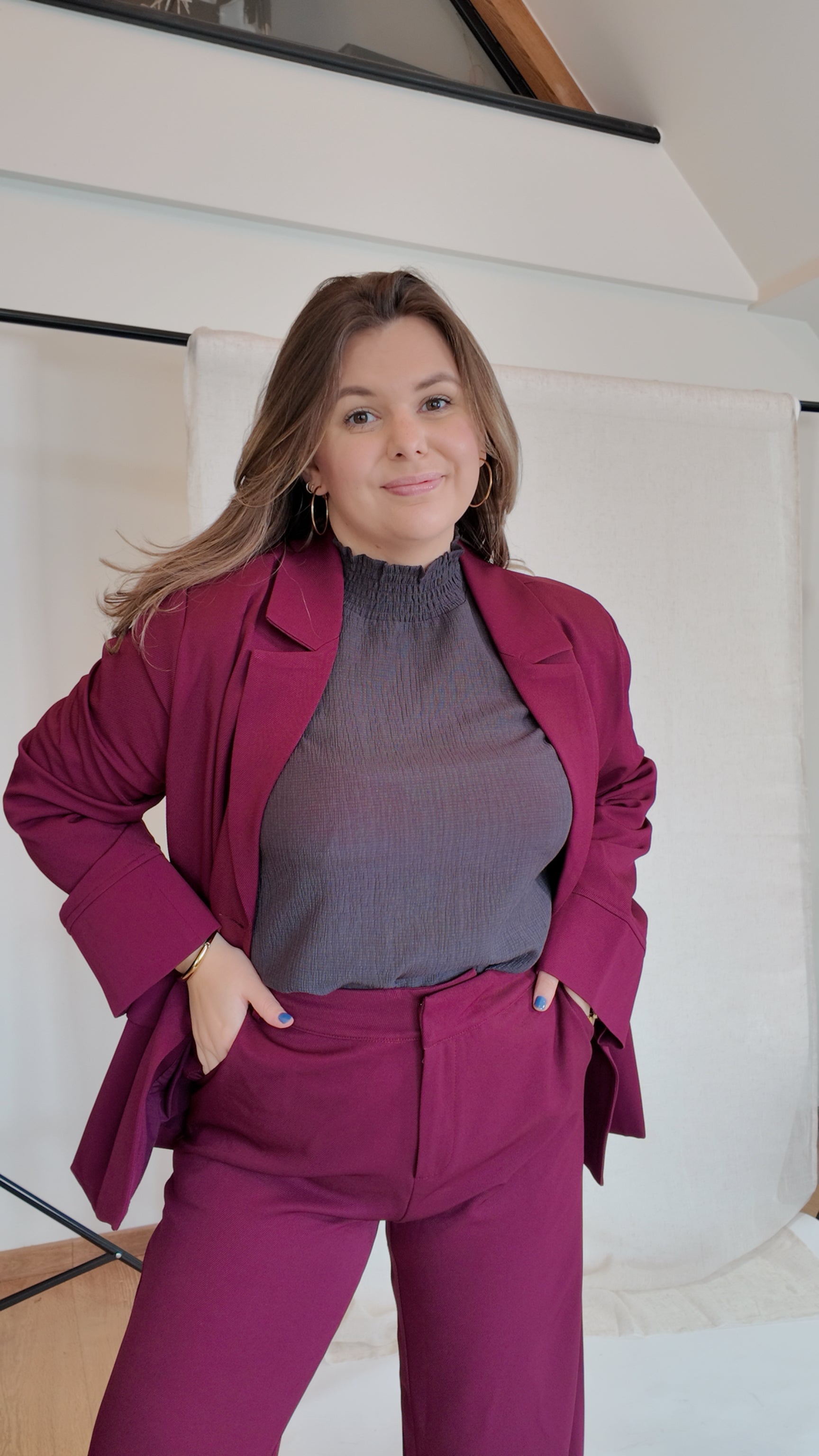 TOVA BLOUSE - DARK GREY
