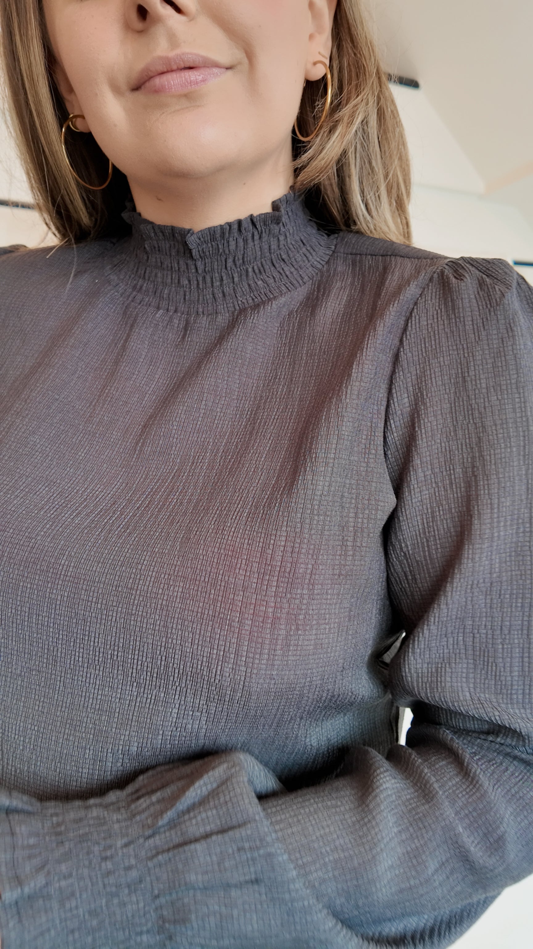 TOVA BLOUSE - DARK GREY