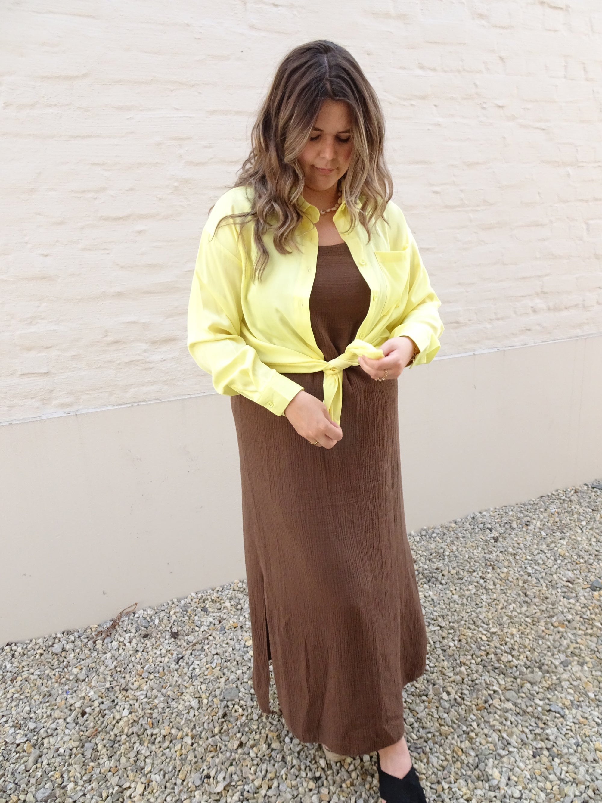 LIA TETRA DRESS - CHOCOLATE BROWN