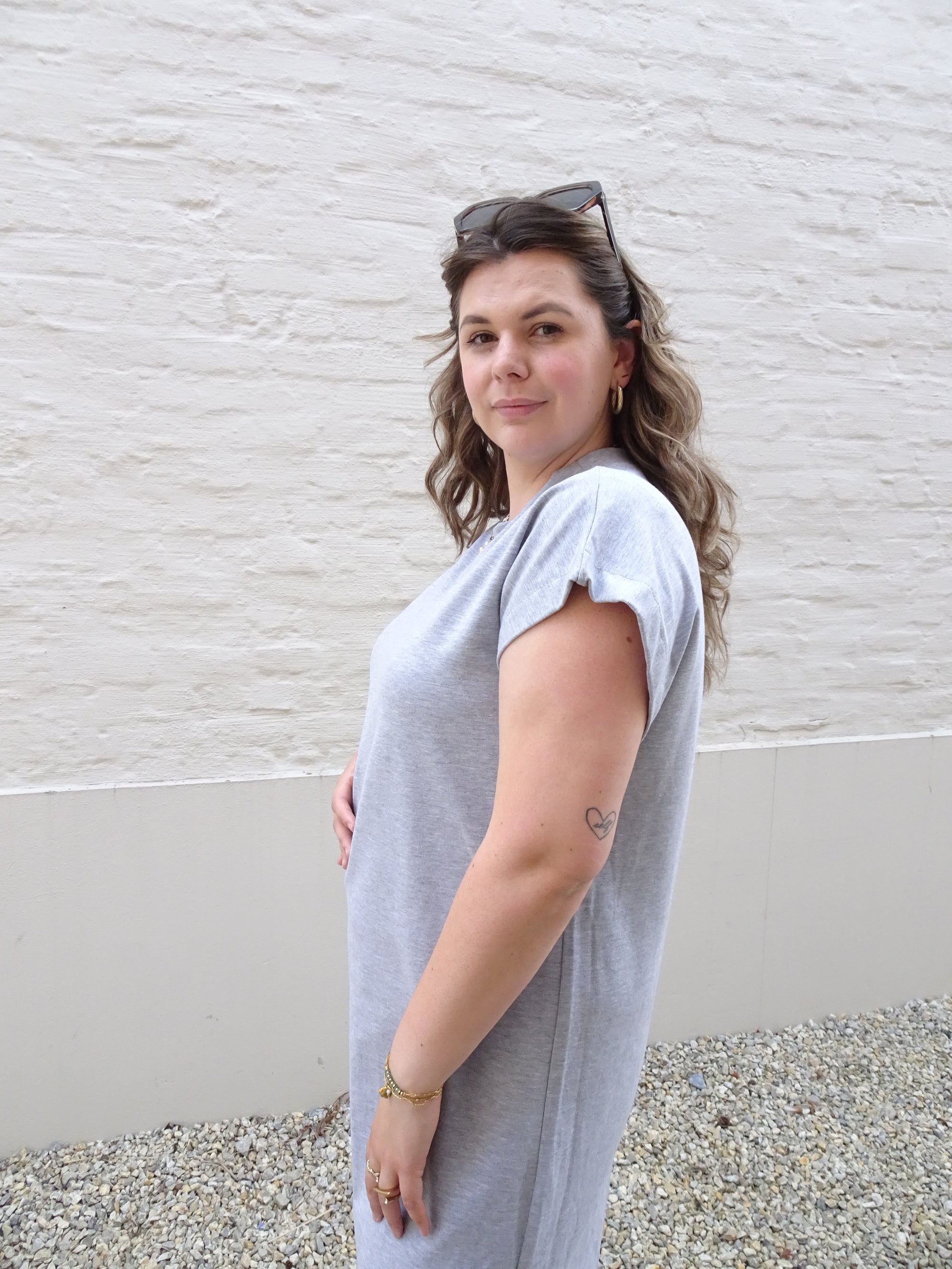 BASIC SHIRT DRESS - GREY