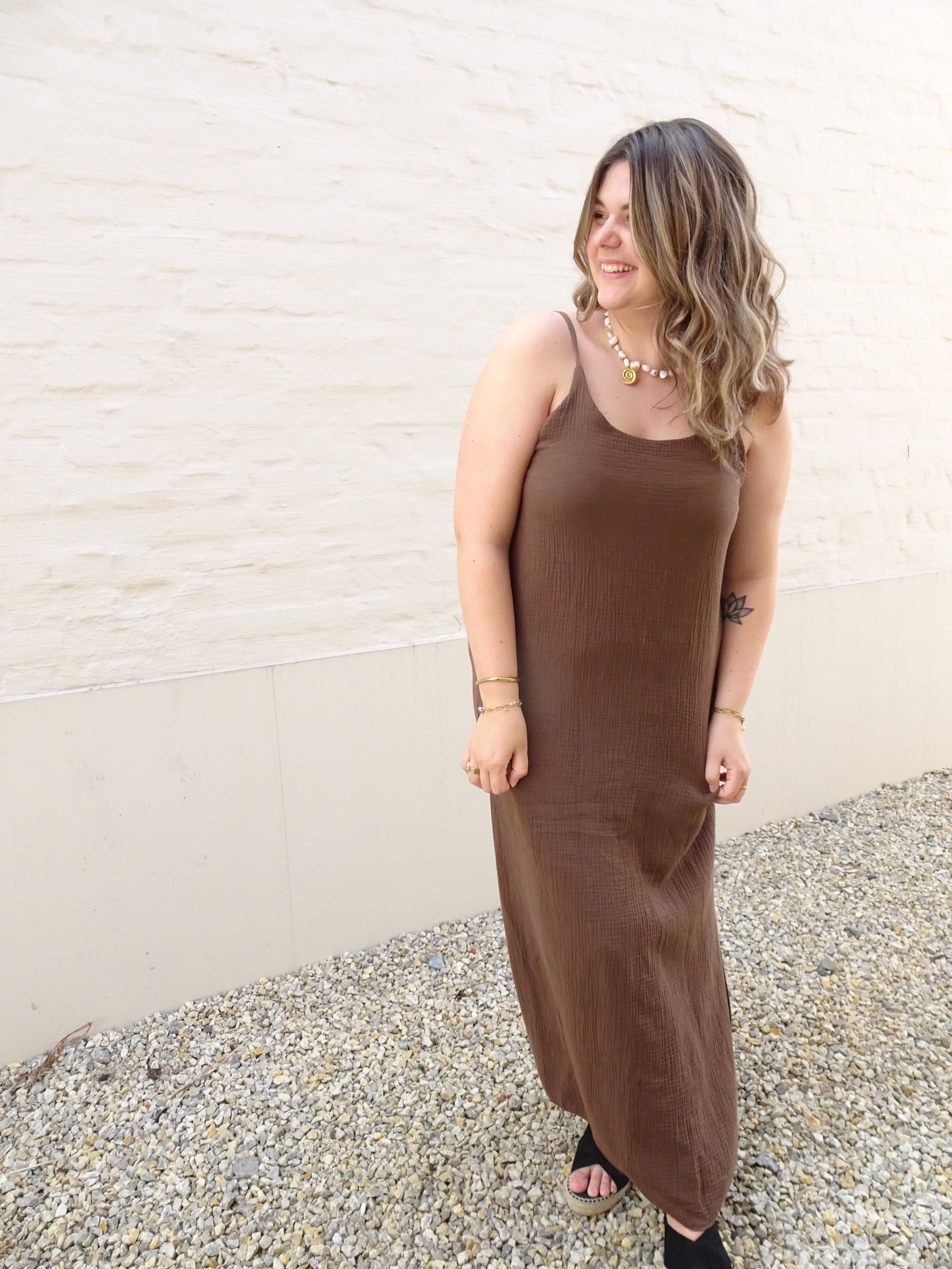LIA TETRA DRESS - CHOCOLATE BROWN