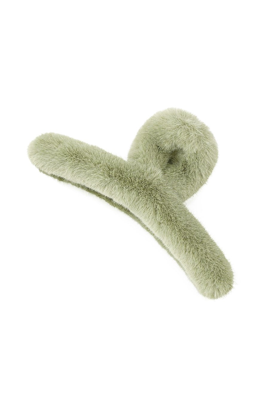 FAUX FUR HAIRCLIP - GREEN