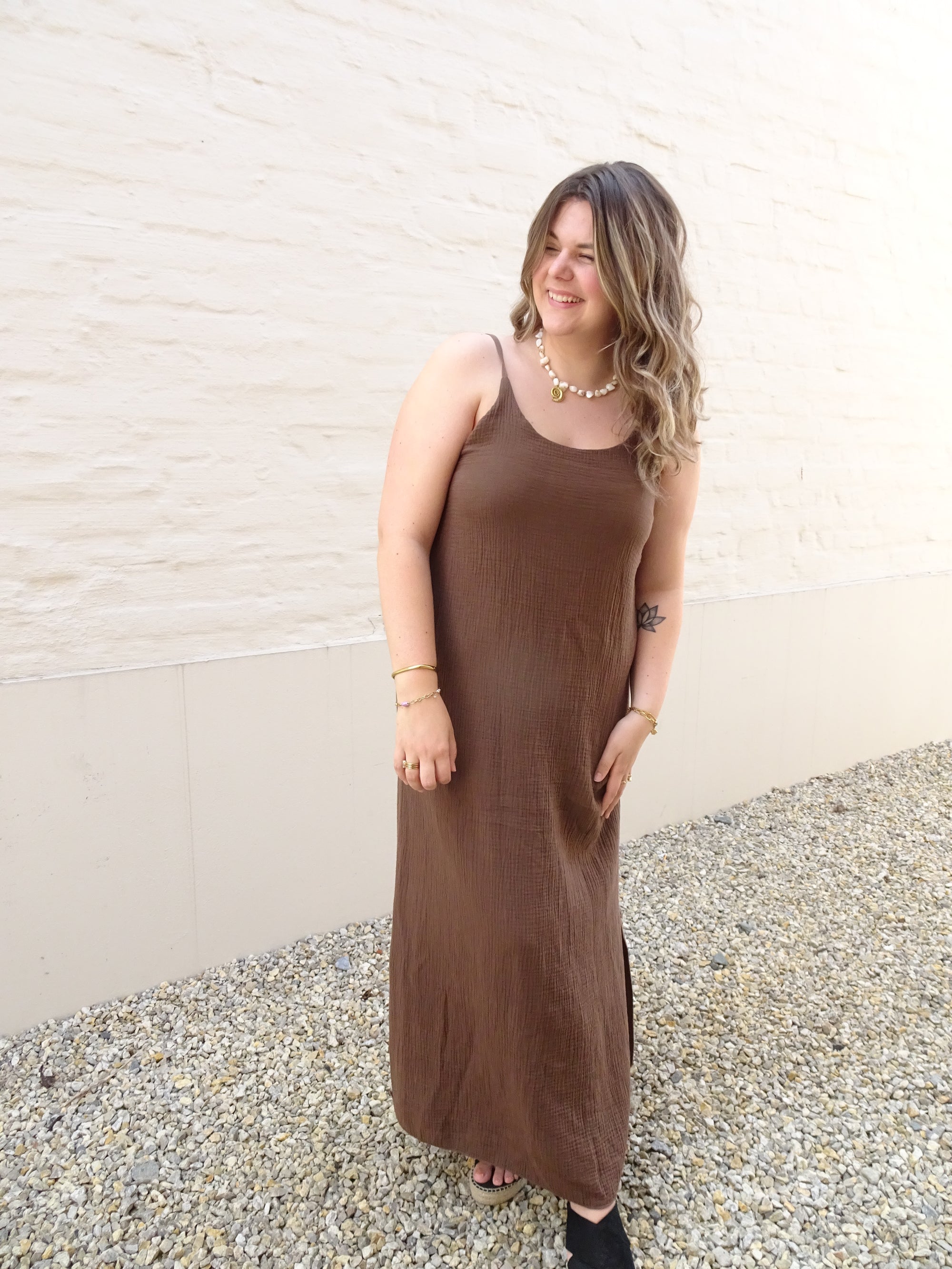 LIA TETRA DRESS - CHOCOLATE BROWN