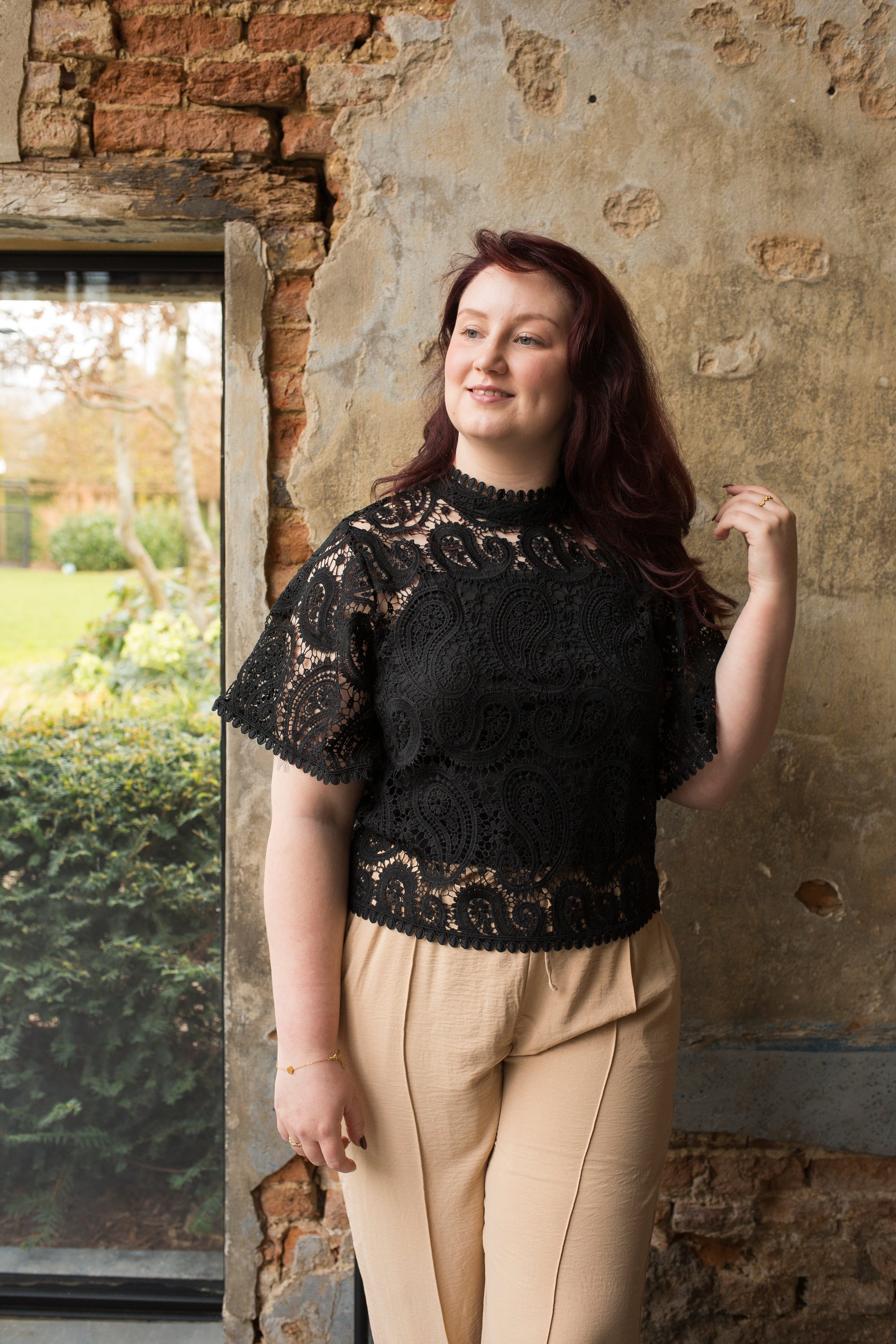JESS LACE BLOUSE - BLACK