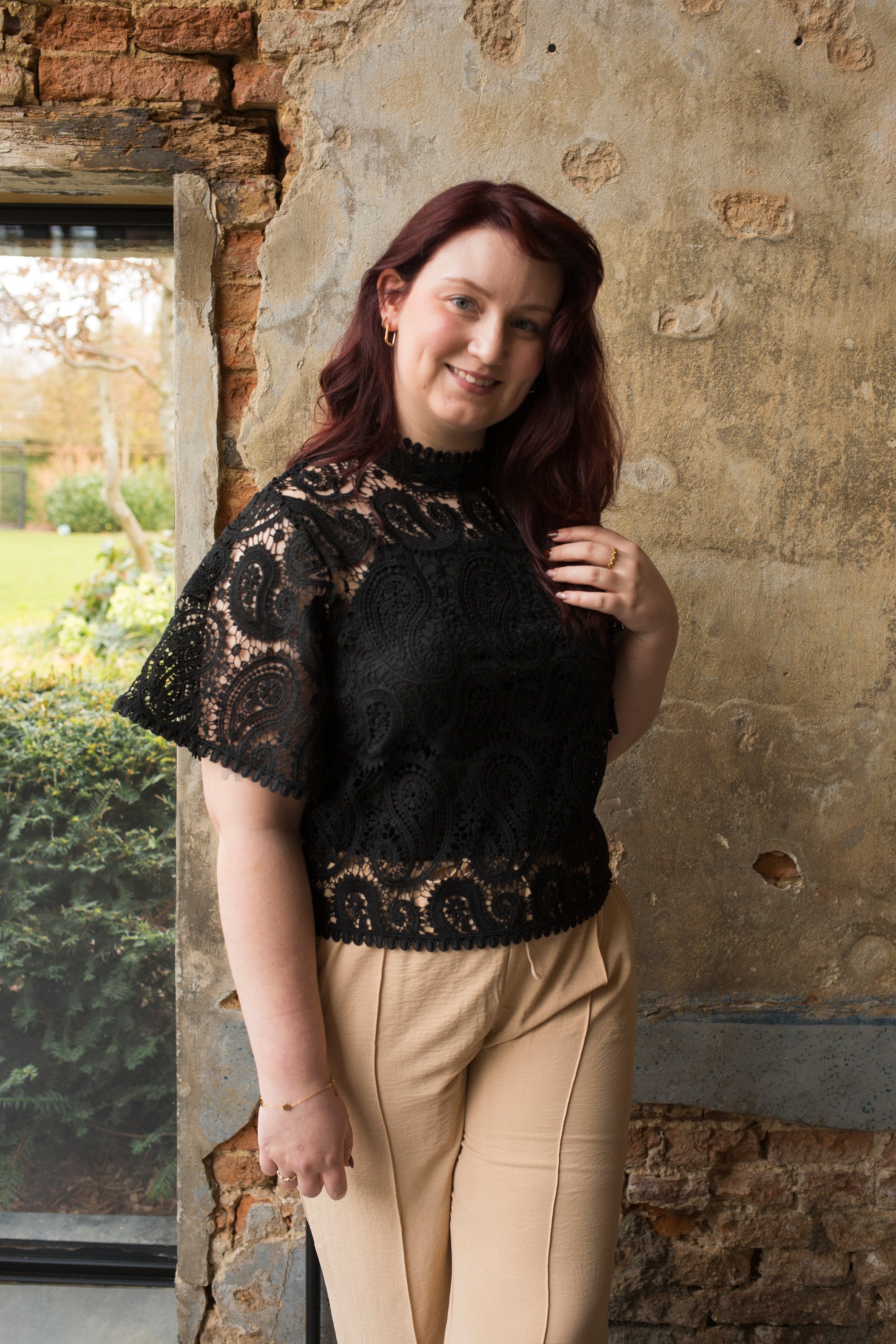 JESS LACE BLOUSE - BLACK