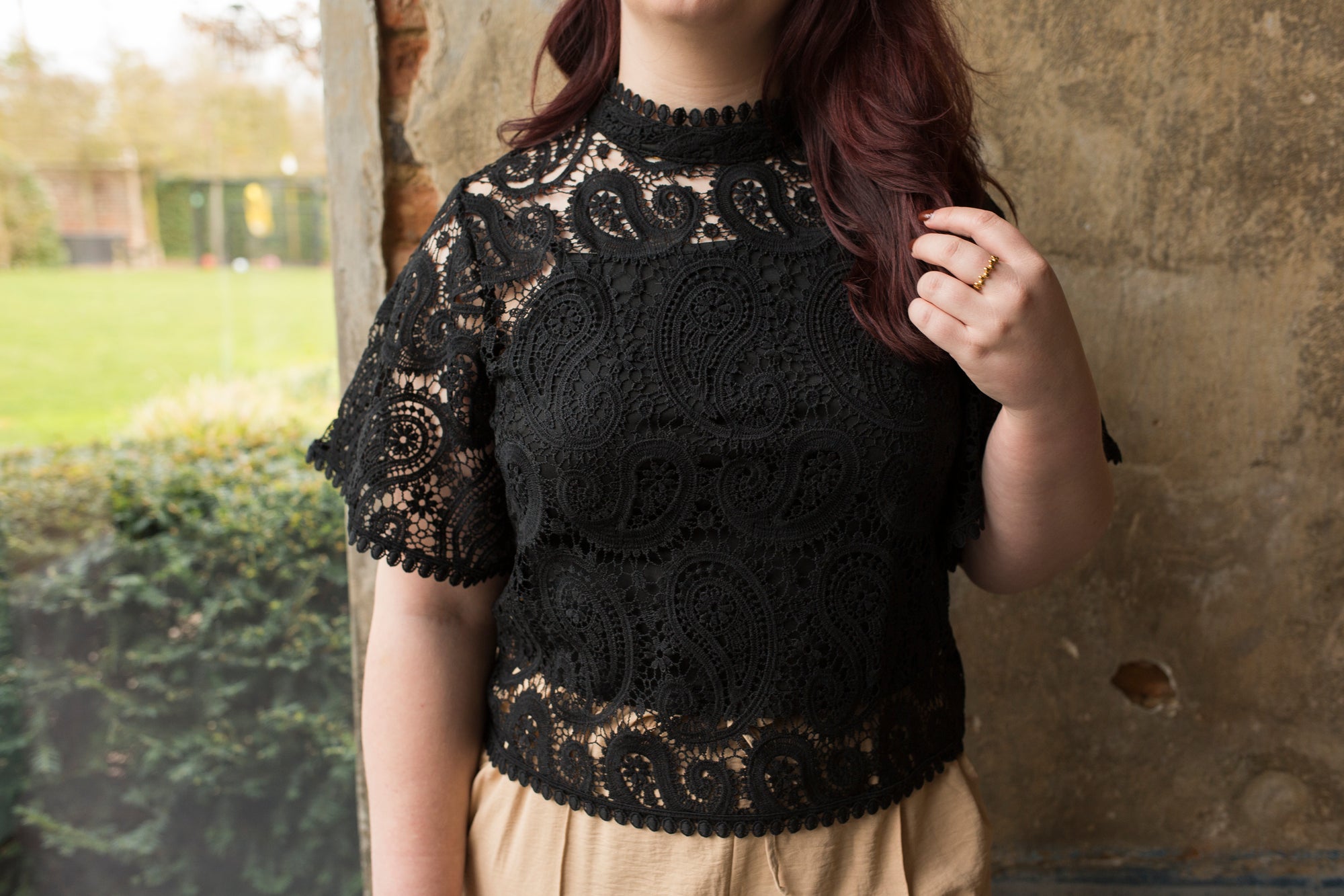 JESS LACE BLOUSE - BLACK