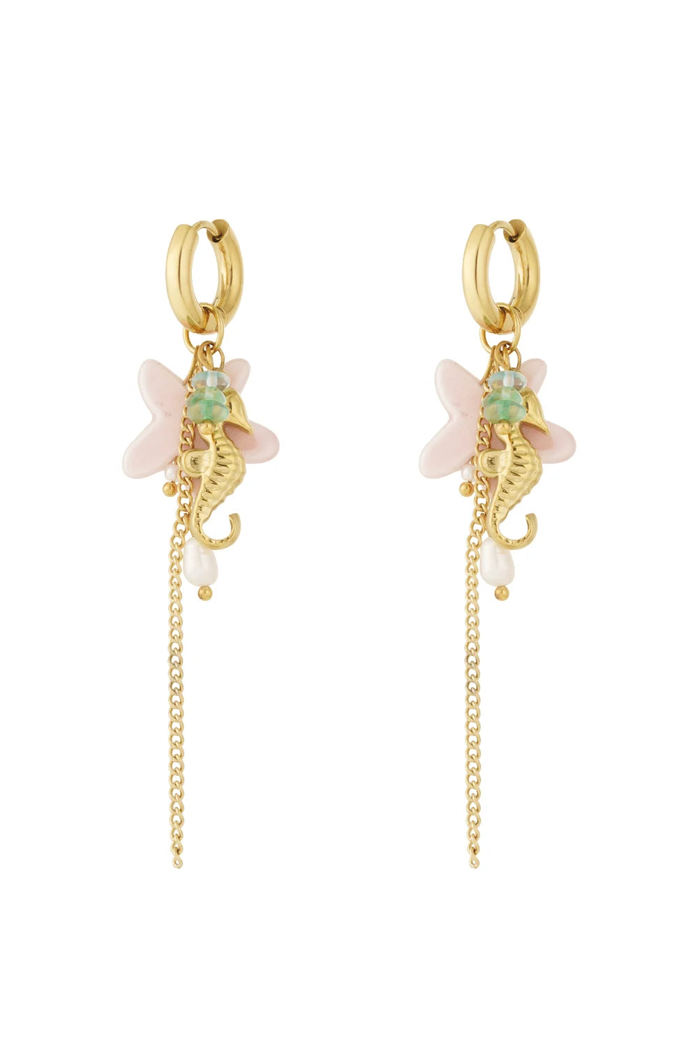 SUMMER SEAHORSE EARRINGS - PINK