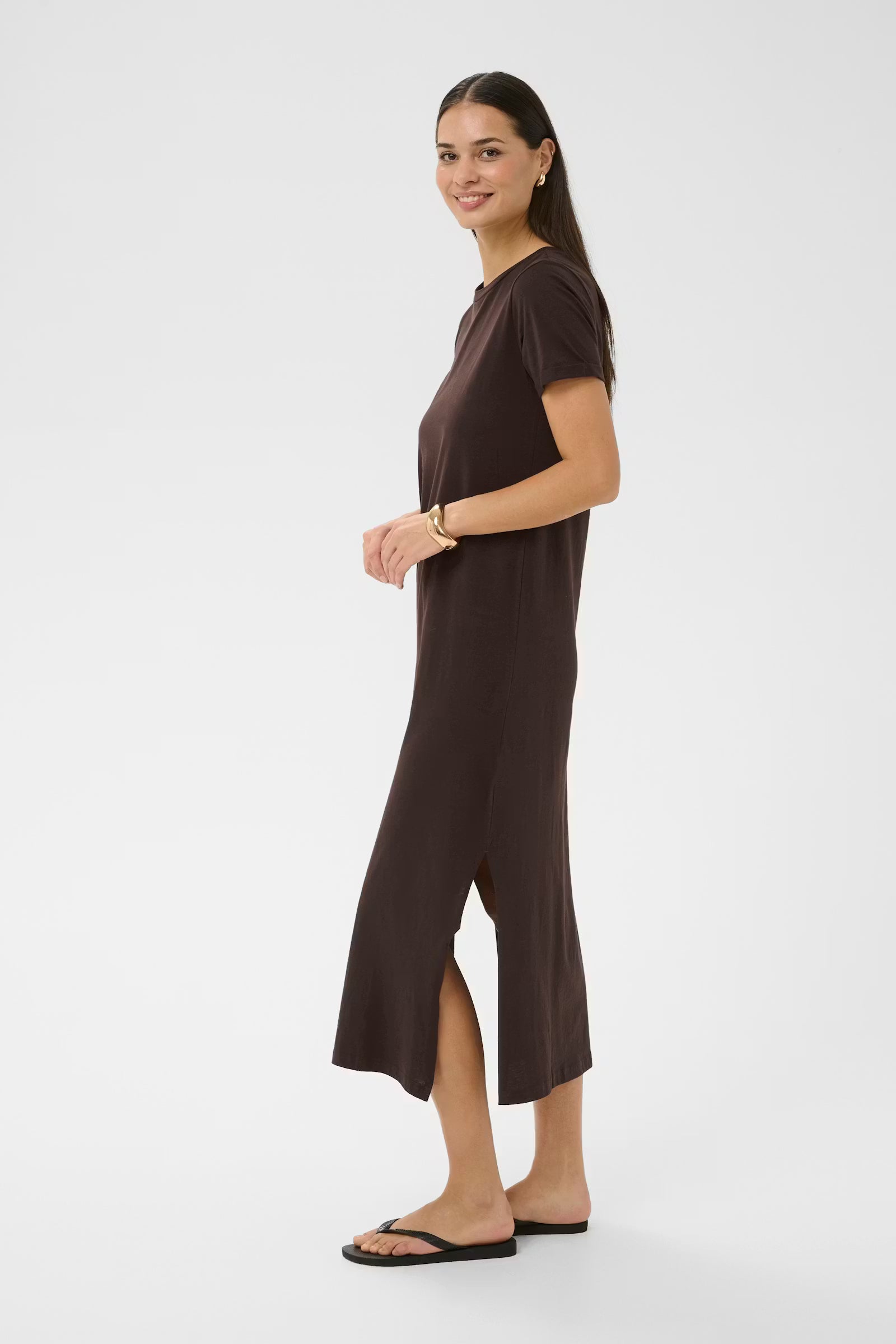 CELINA DRESS - BROWN