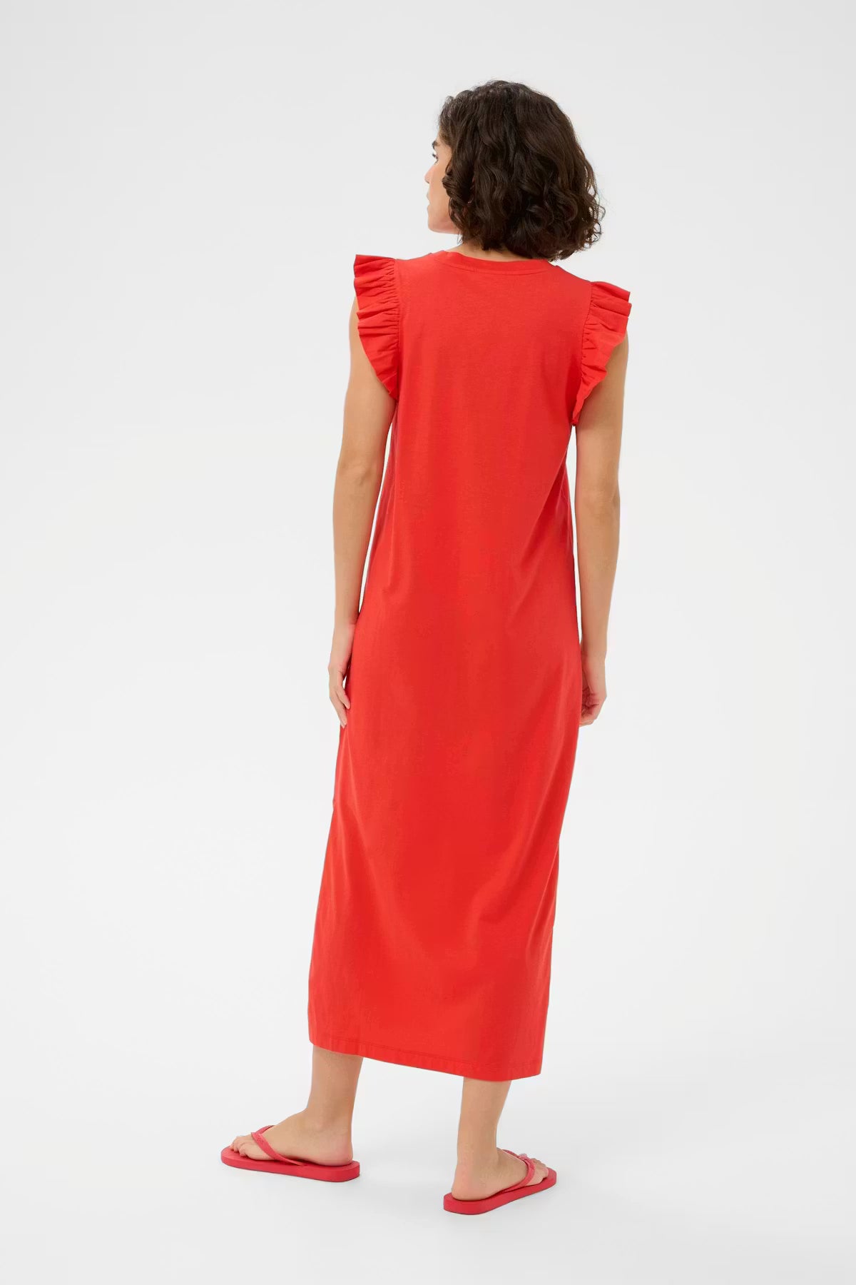 CELINA FLOUNCE DRESS - RED