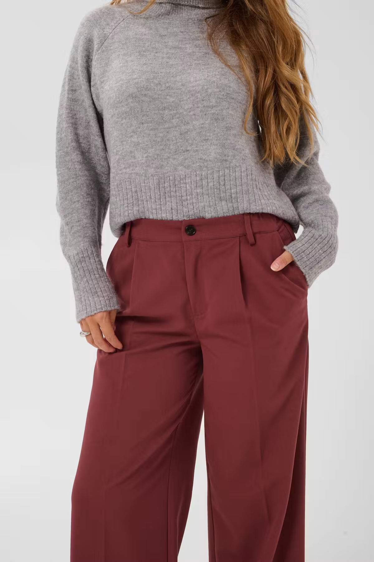 SAKURA WIDE PANTS - FALL RED