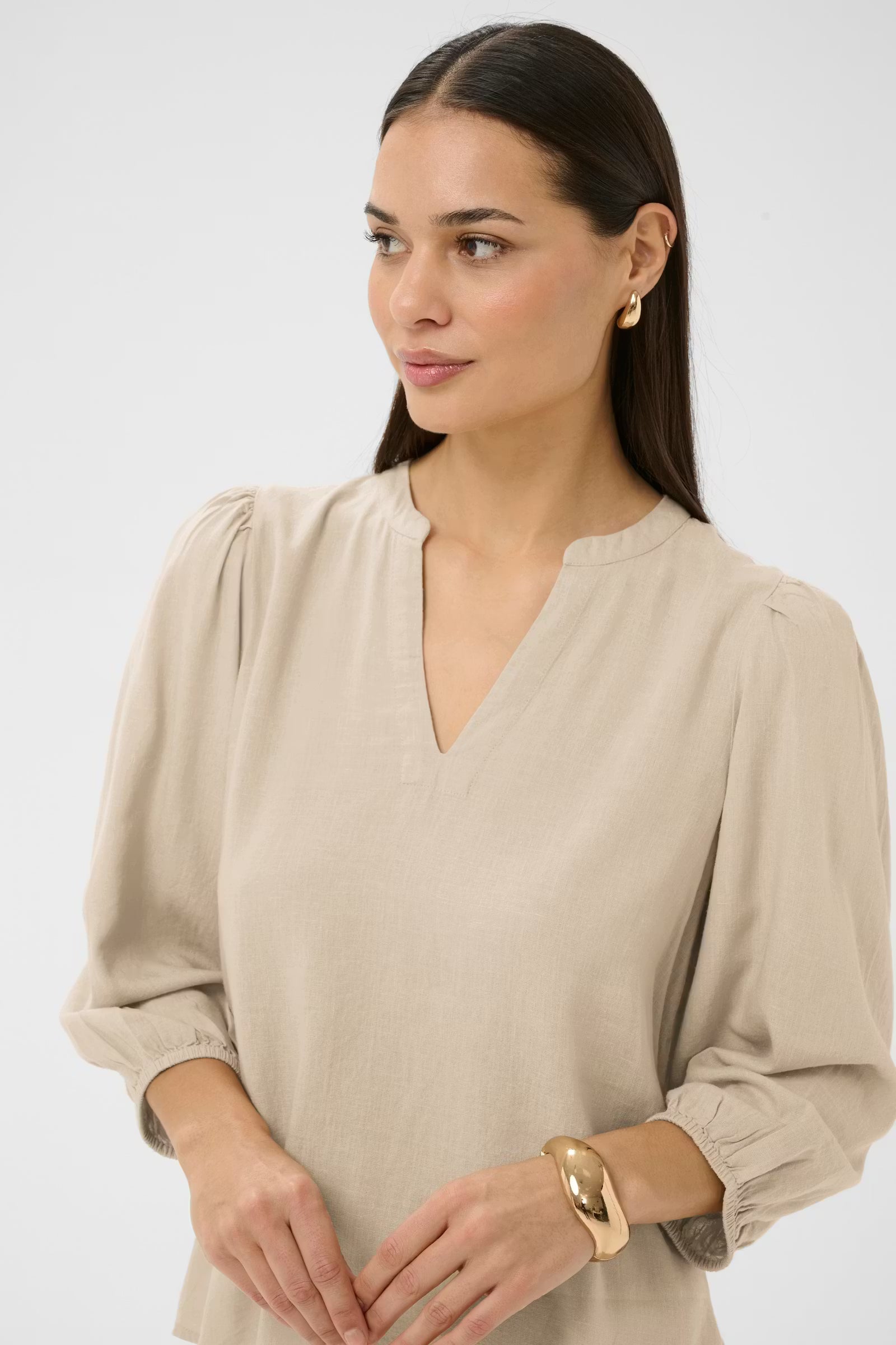 MILIA LINNEN BLOUSE - BEIGE
