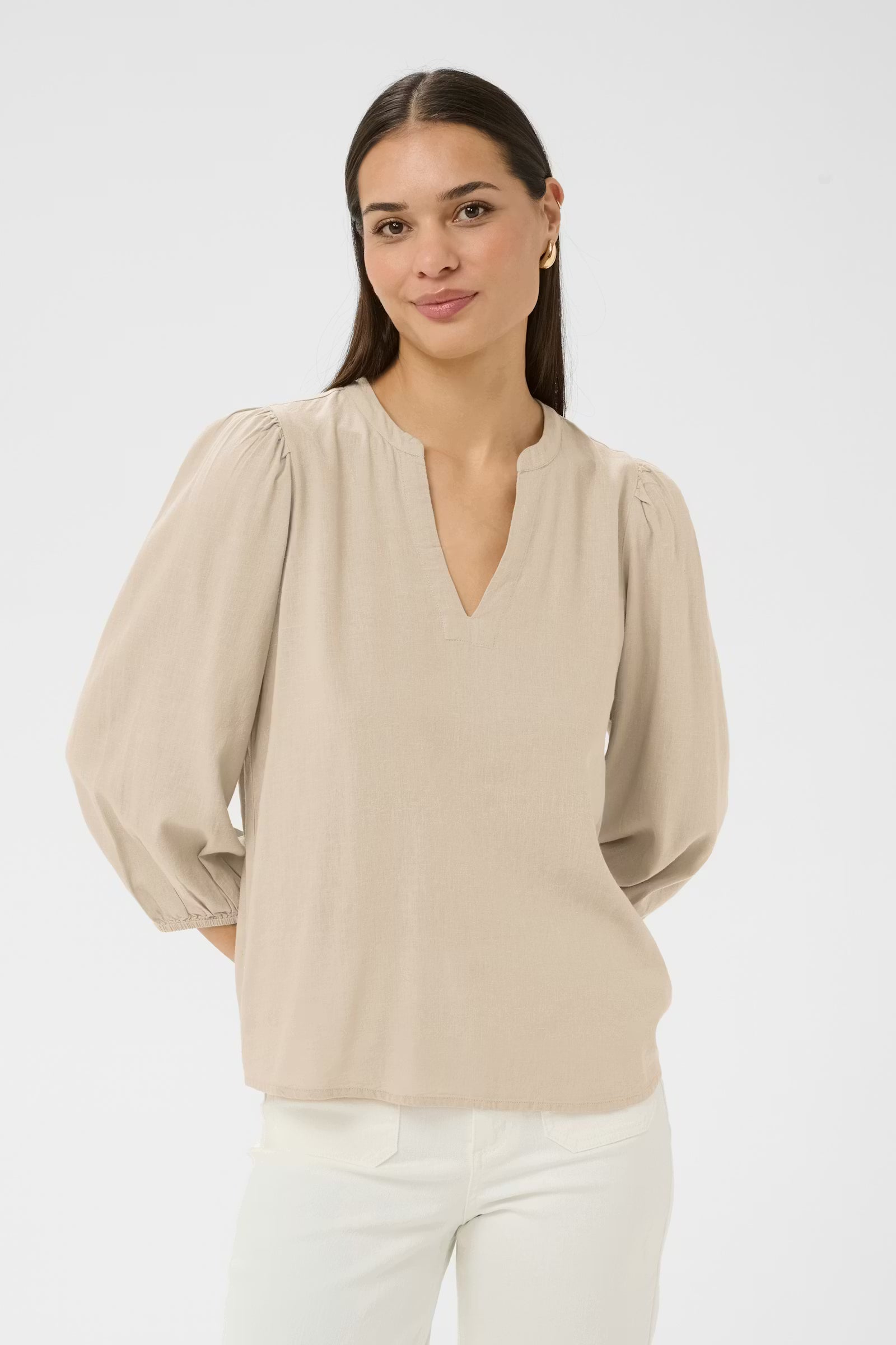MILIA LINNEN BLOUSE - BEIGE
