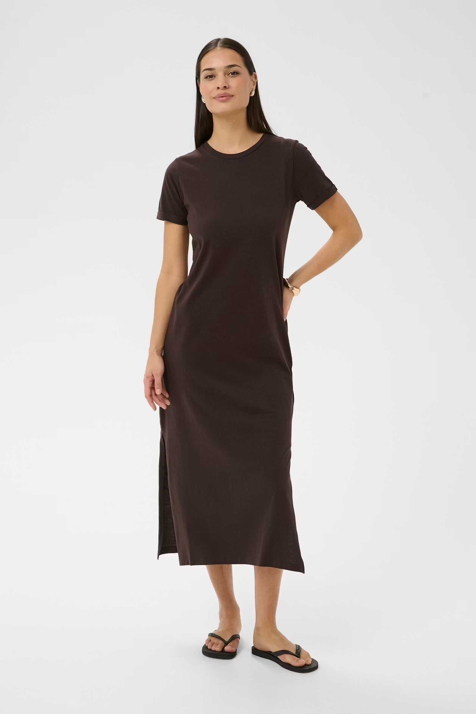 CELINA DRESS - BROWN