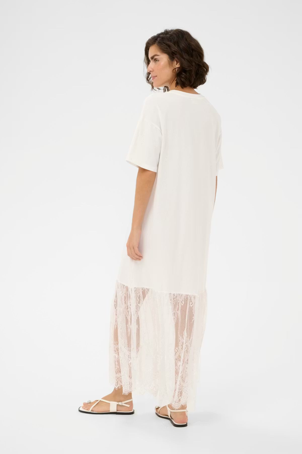 ANDREA TEE DRESS - WHITE LACE