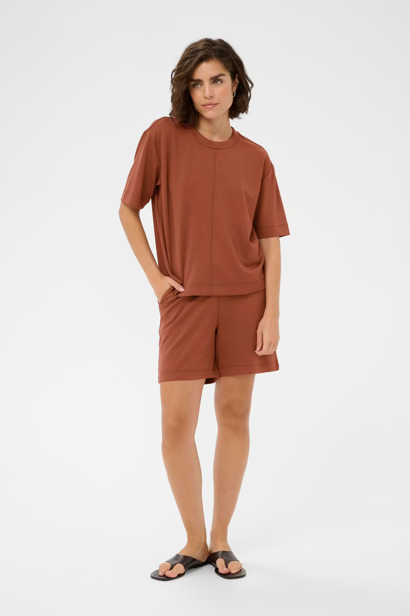 ANNIE SHIRT - HENNA BROWN