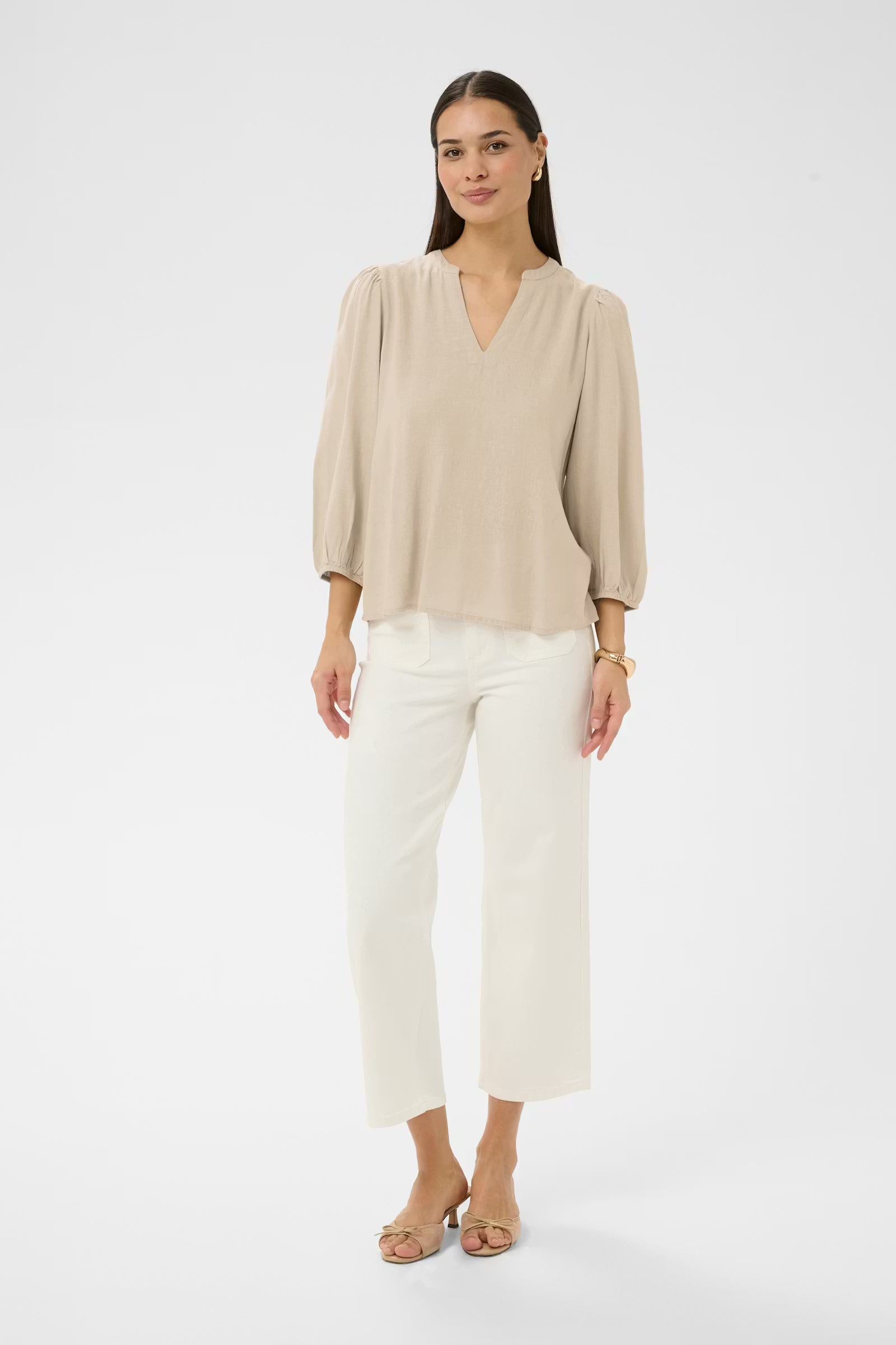 MILIA LINNEN BLOUSE - BEIGE