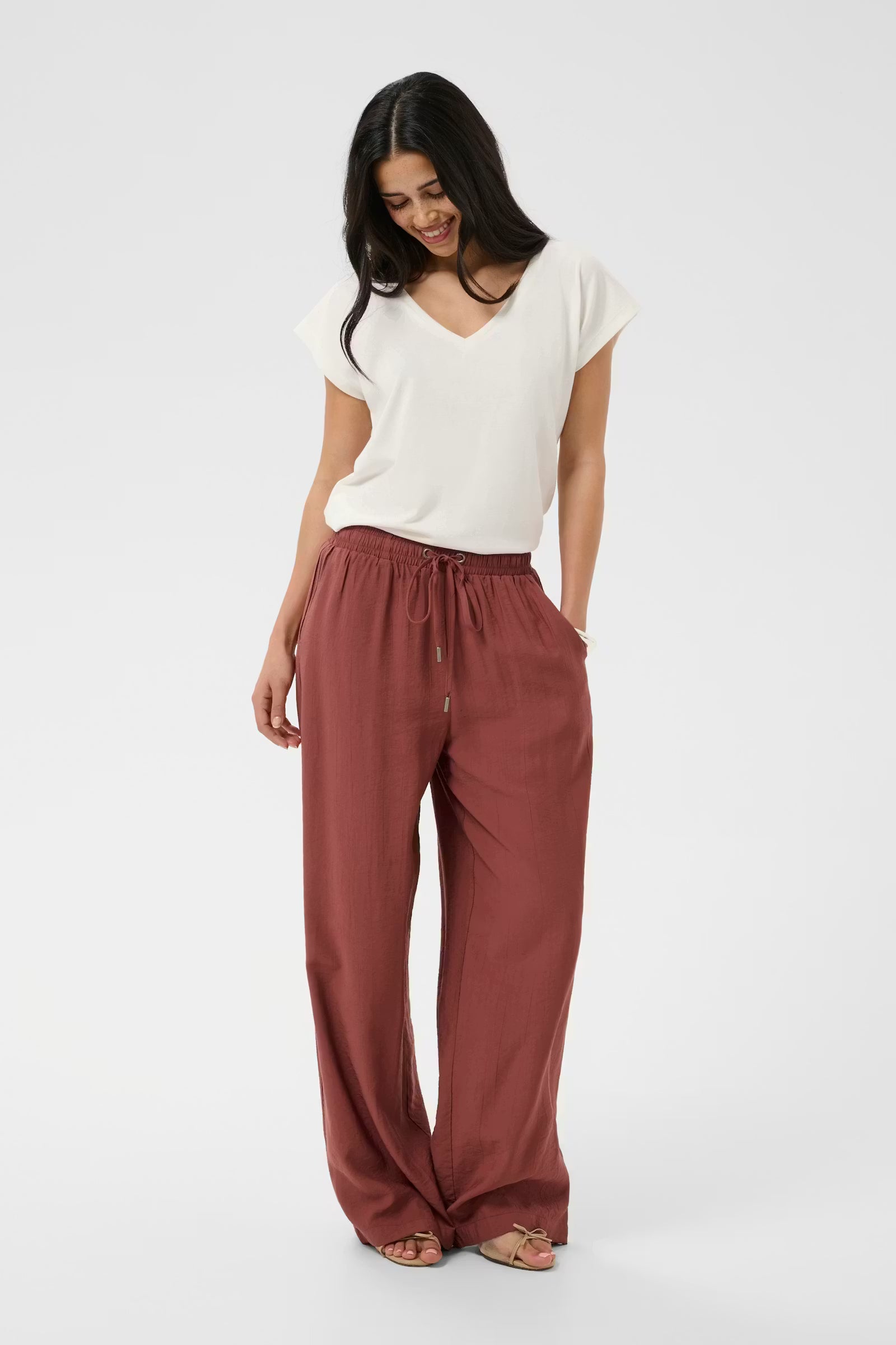 EMILY PANTS - HENNA BROWN