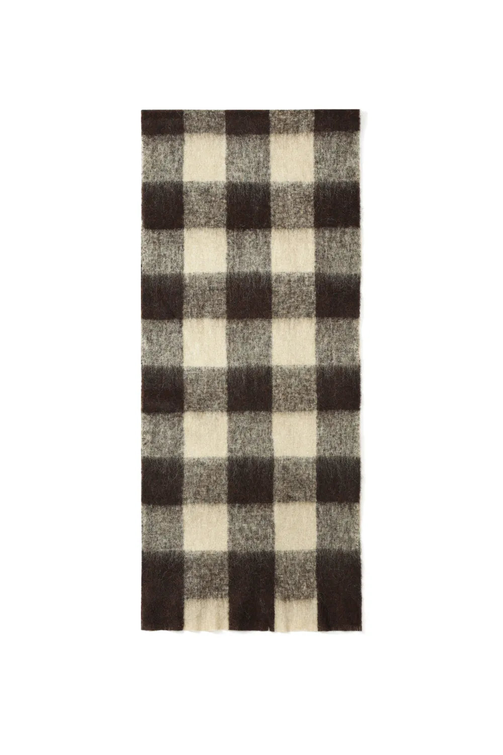 WINTER PLAID SCARF - DARK BROWN