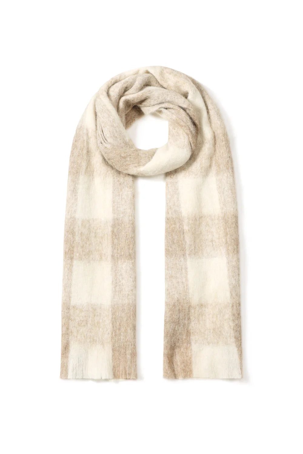 WINTER PLAID SCARF - BEIGE