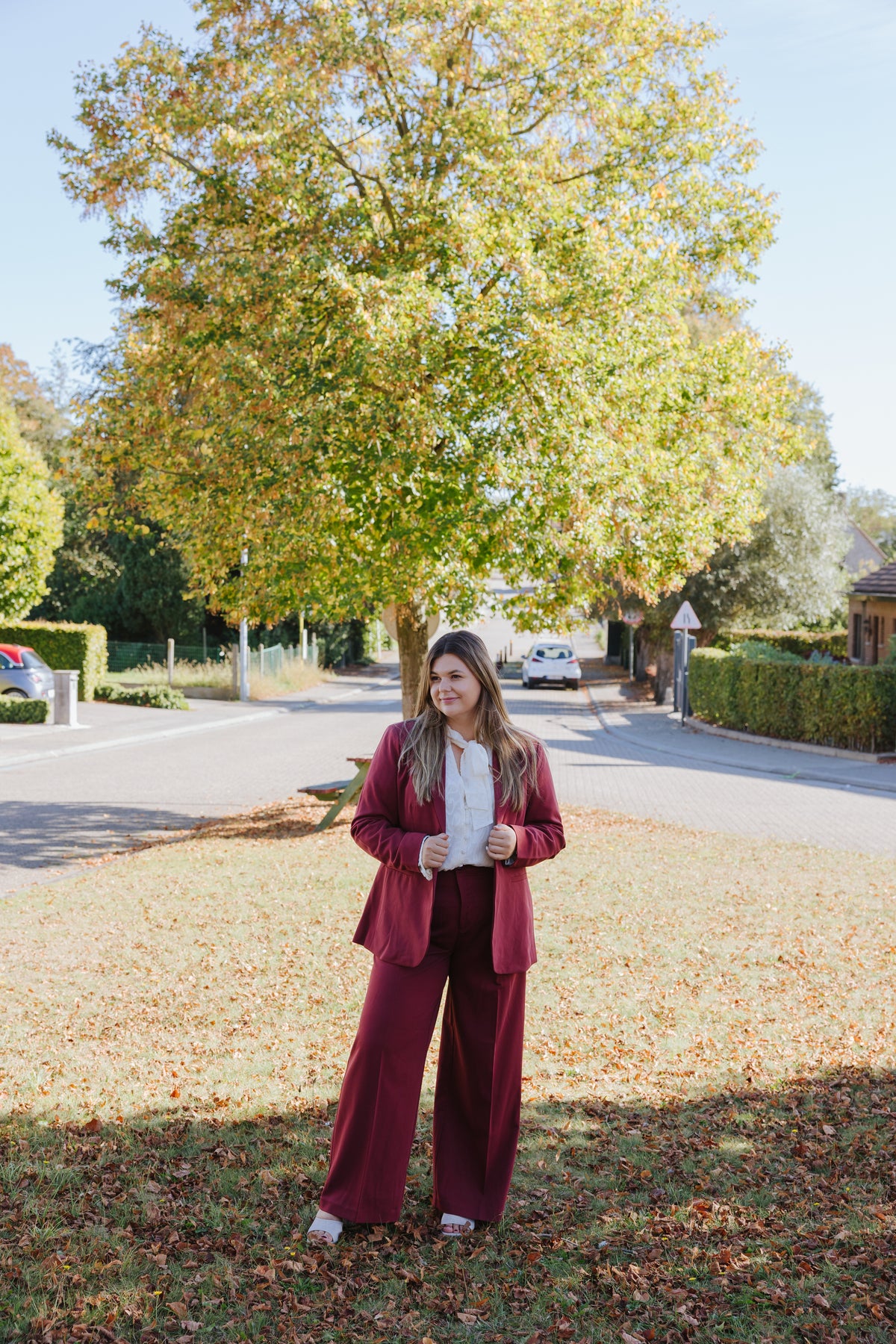 SAKURA WIDE PANTS - FALL RED