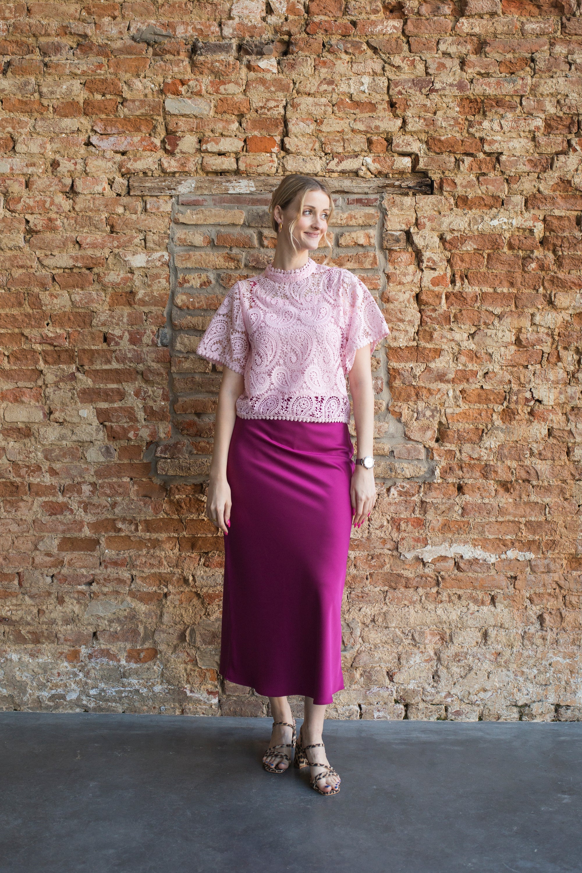 JESS LACE BLOUSE - PINK