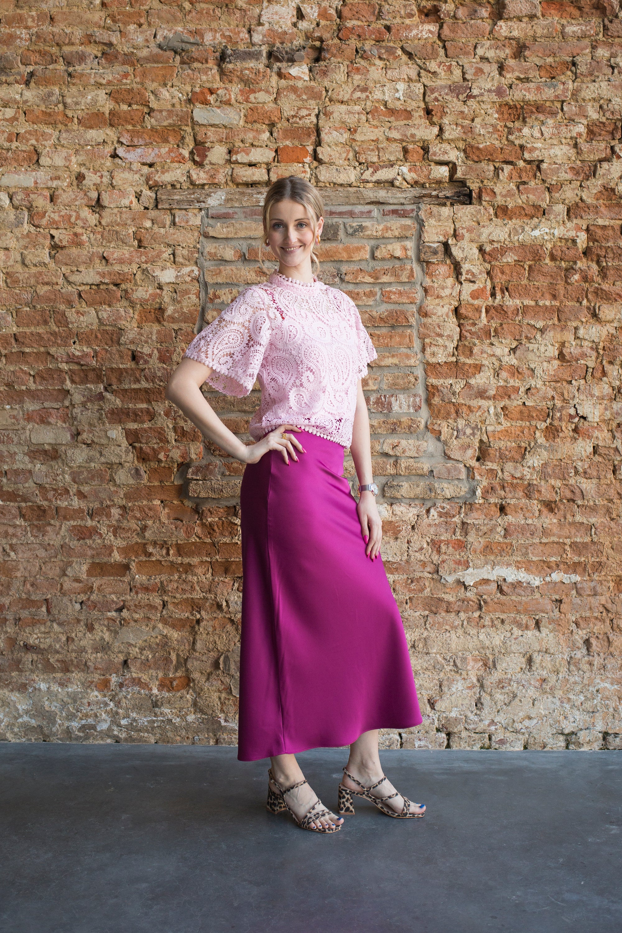 JESS LACE BLOUSE - PINK