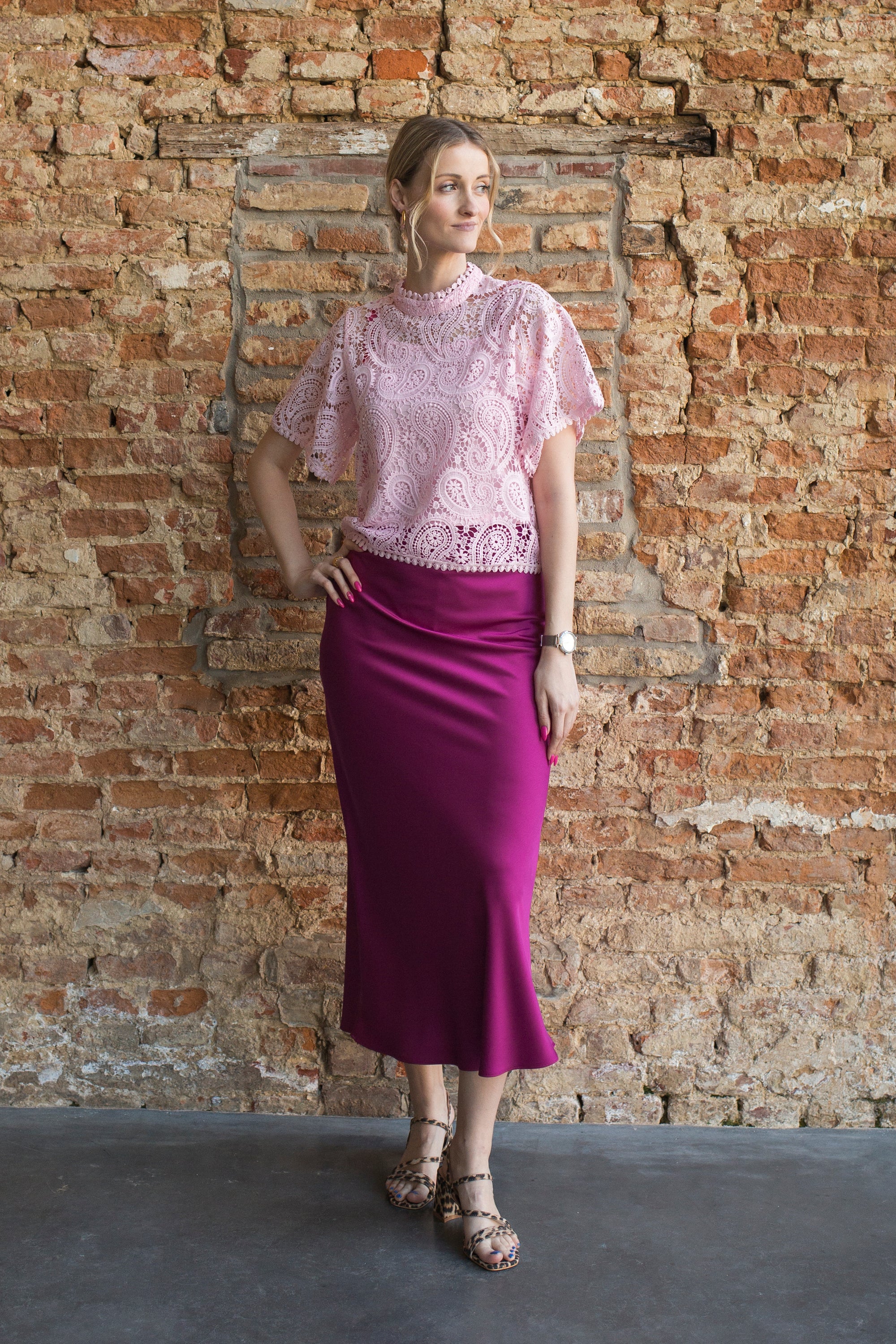 JESS LACE BLOUSE - PINK