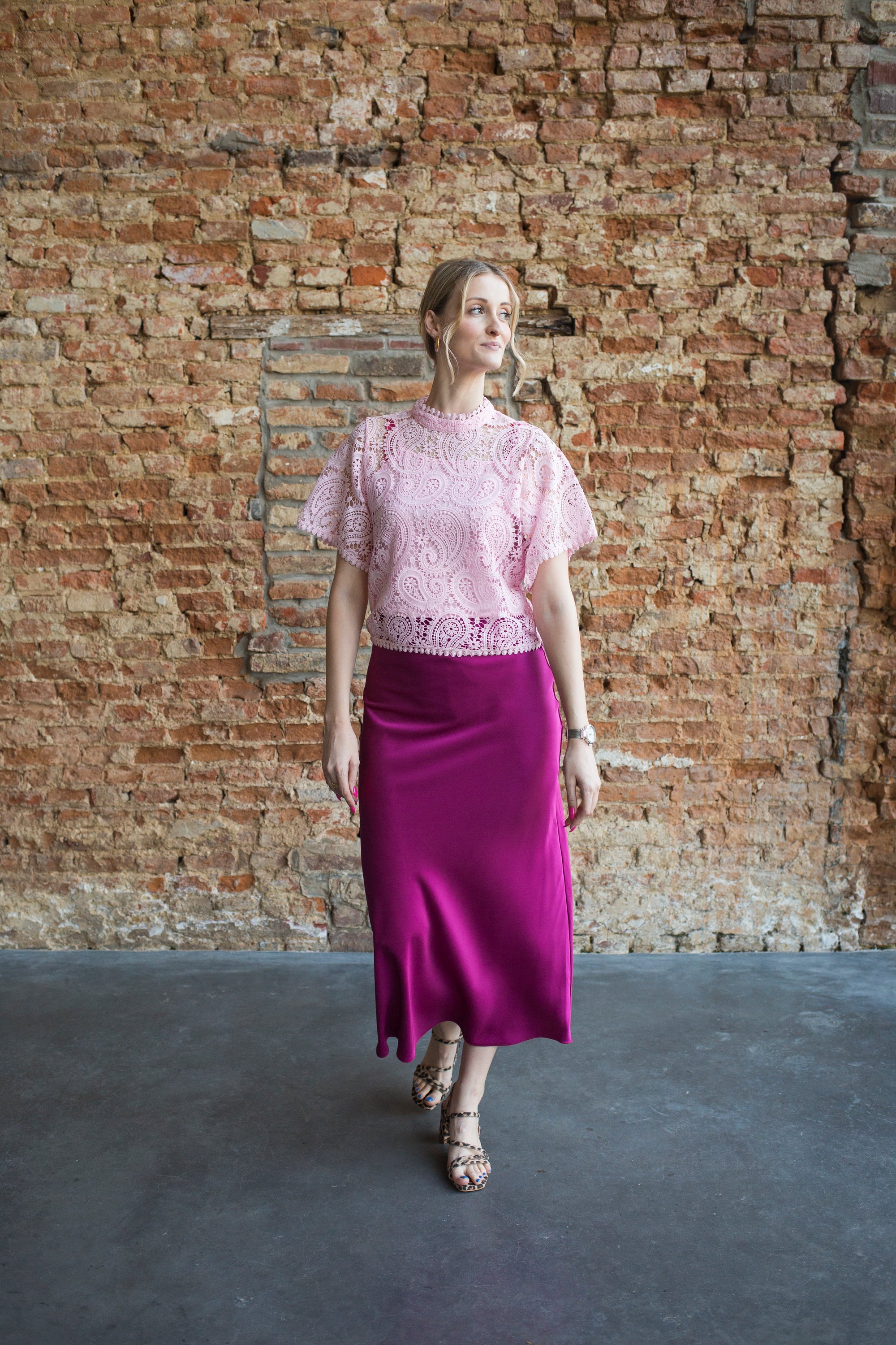 JESS LACE BLOUSE - PINK
