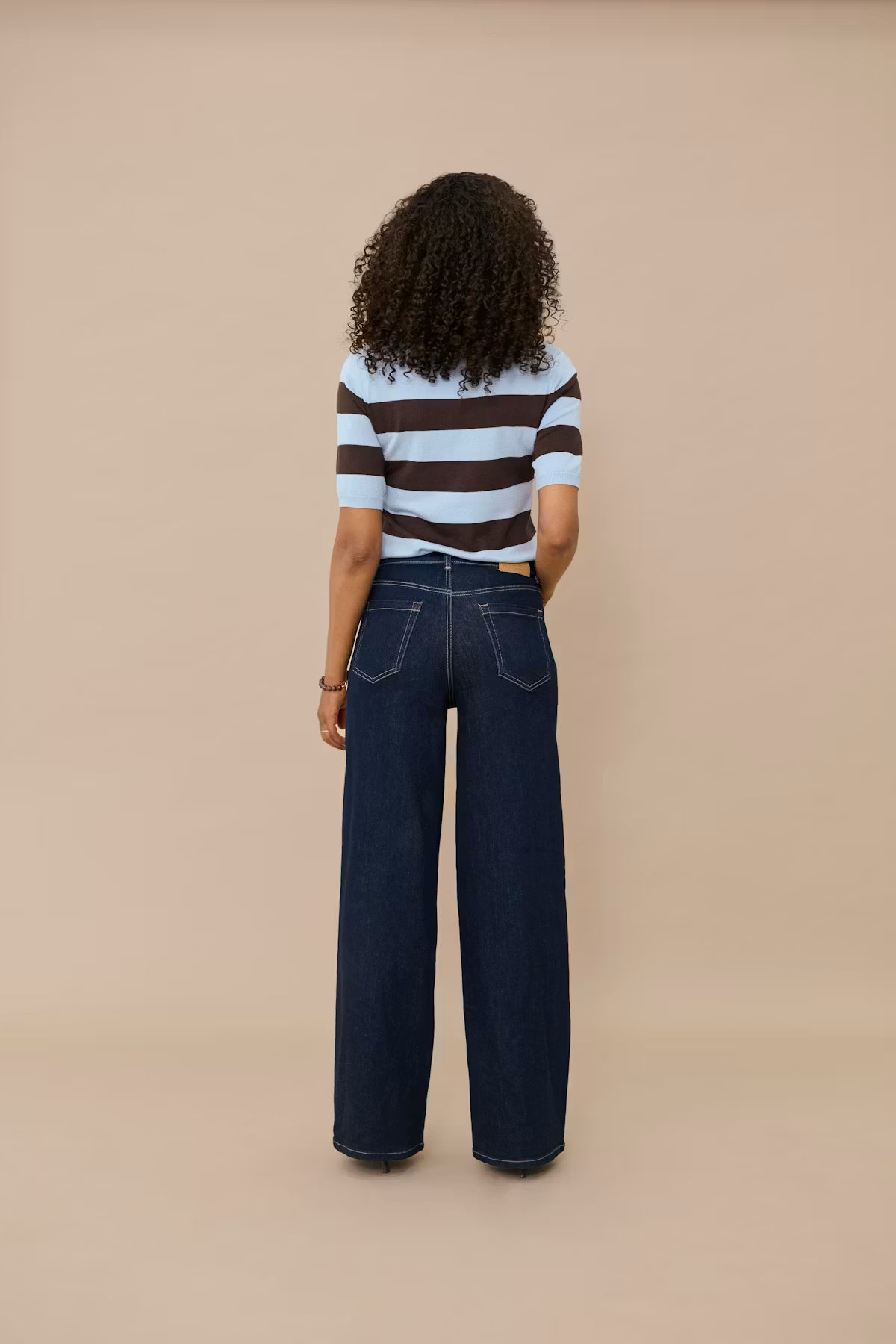 LIZZA PULLOVER - STRIPE BROWN
