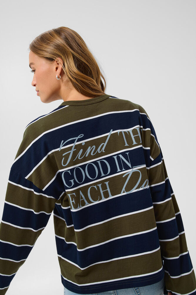ELONA STRIPE SHIRT - KAKI