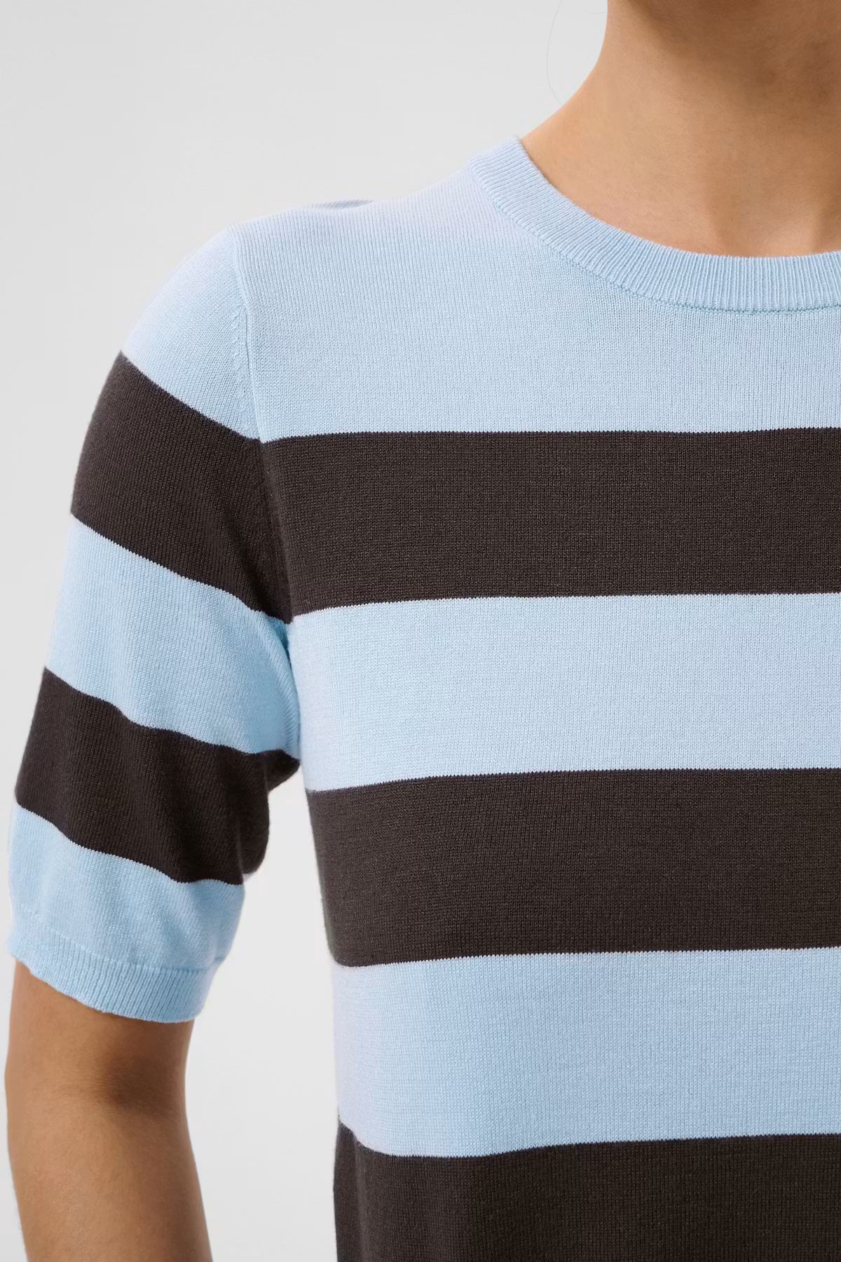 LIZZA PULLOVER - STRIPE BROWN
